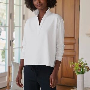 Frank & Eileen Patrick Popover Henley, Jersey Cotton, White, Small